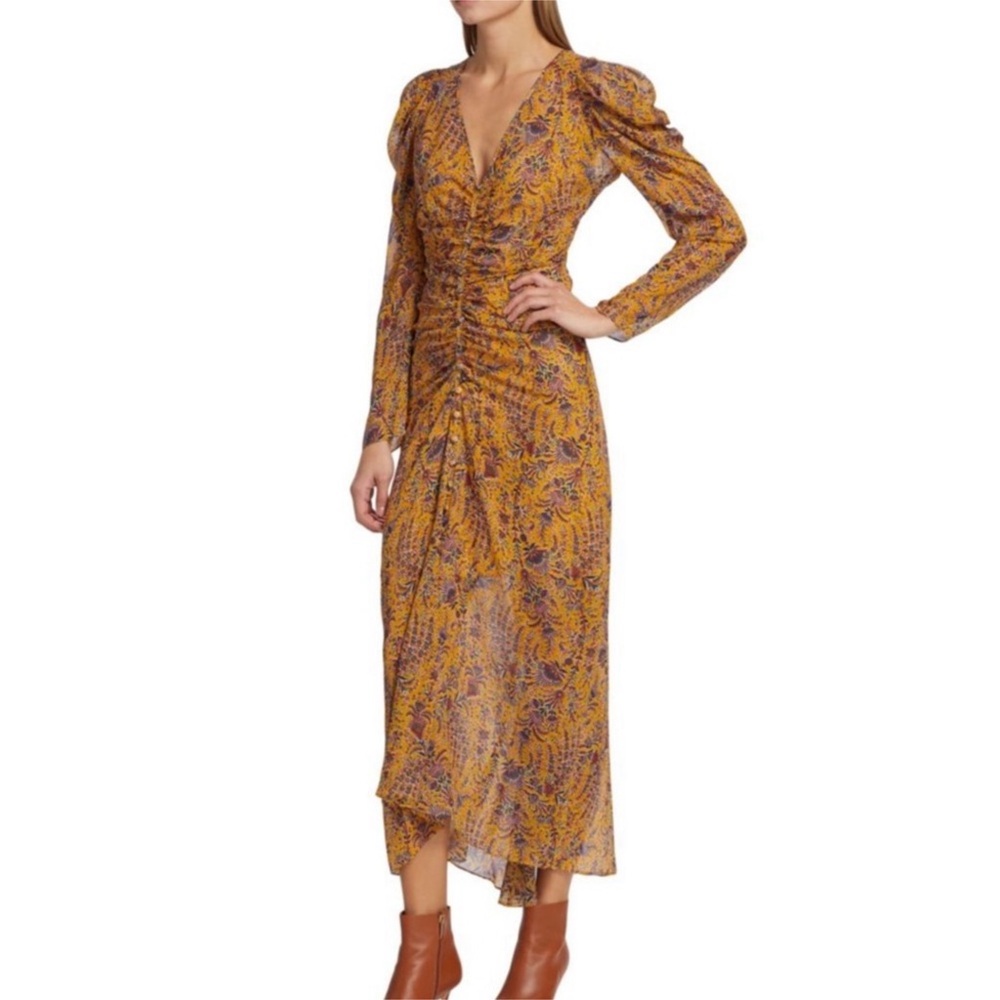 VERONICA BEARD Ferrara Floral Silk Midi-Dress Sz 6